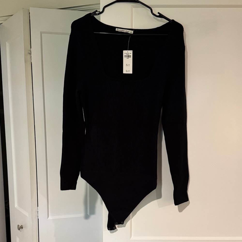 Abercrombie & Fitch Black Ribbed Bodysuit